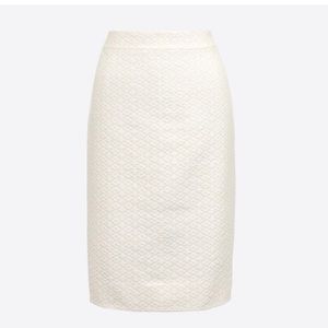 J Crew ivory Chevron pencil skirt